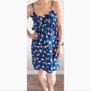 Gianni Bini Navy Blue Dove print dress.